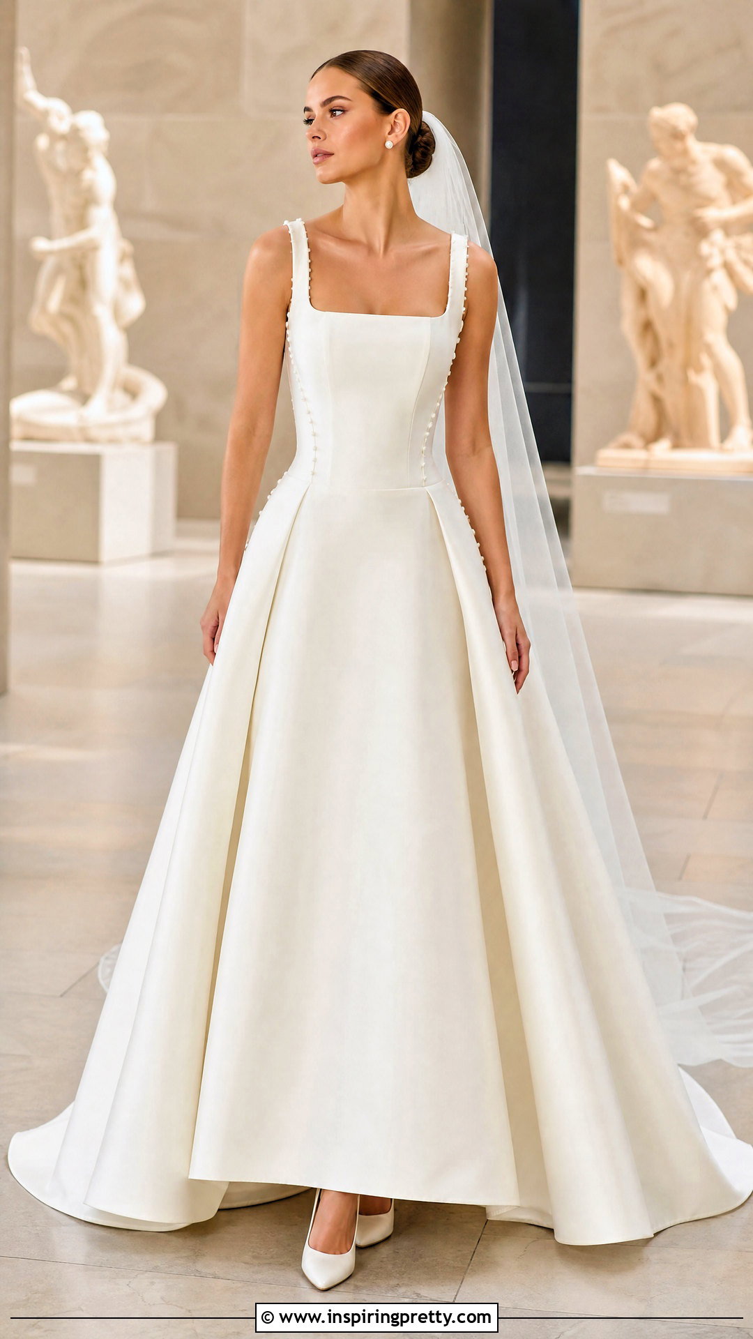 Square Neck Corset Top Mikado Dress - 50 corset top wedding dress outfit ideas