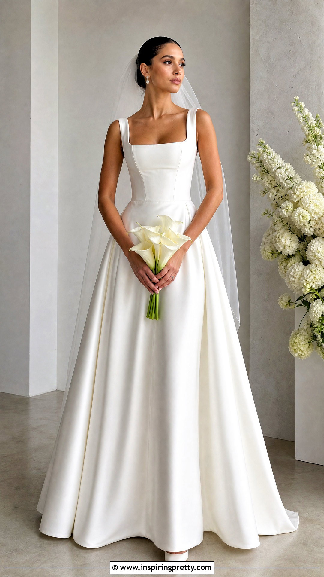Square Neck Corset Wedding Dress With Satin Skirt - 50 wedding dress corset top outfit ideas