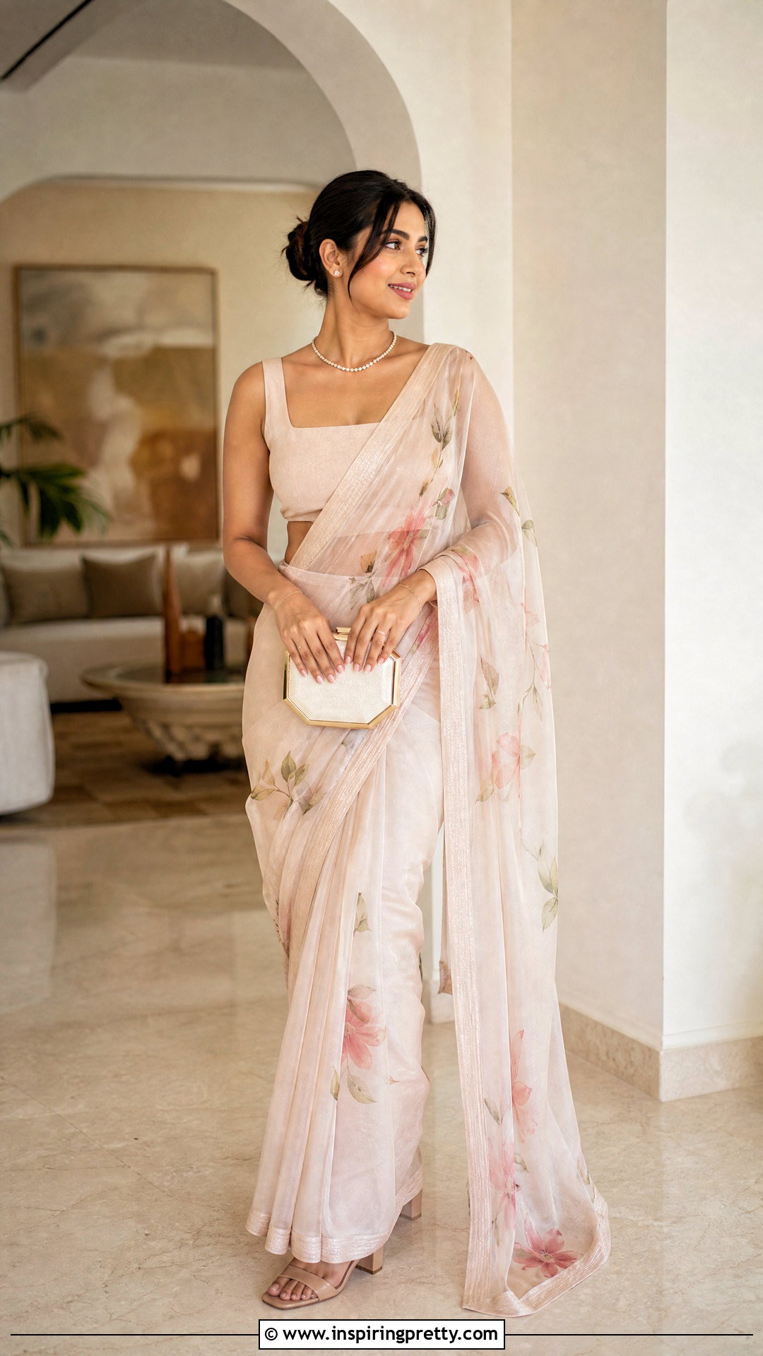 Square Neck Crop Top Blouse With Saree - 50 crop top blouse designs