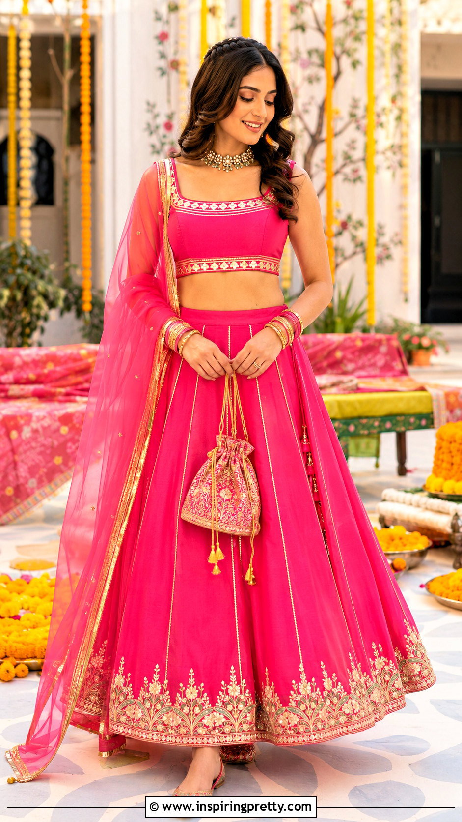 Square Neck Crop Top With Gota Patti Lehenga - 20 latest lehenga crop top designs