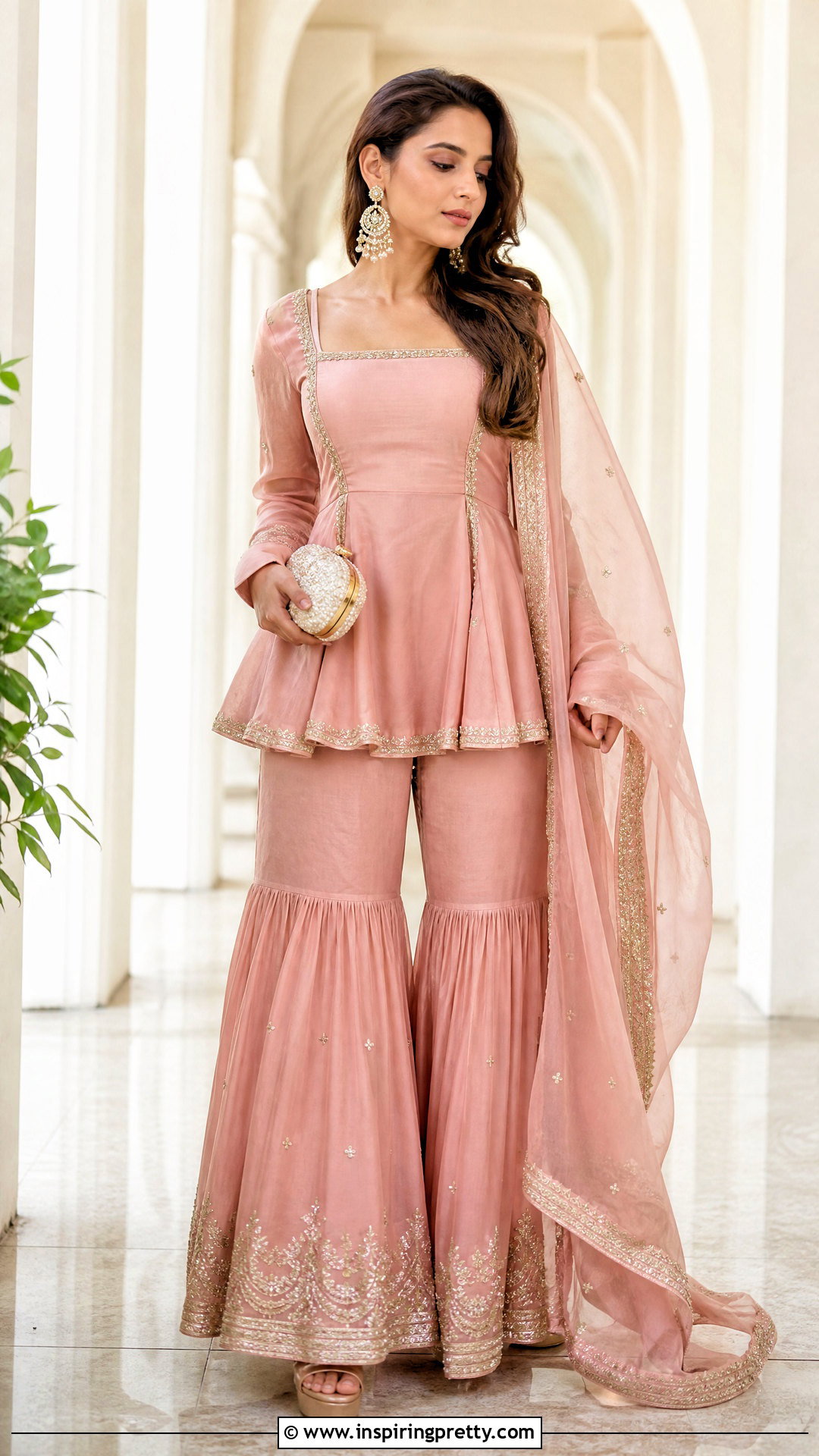 Square Neck Peplum Top With Sharara - 50 peplum top with sharara outfit ideas