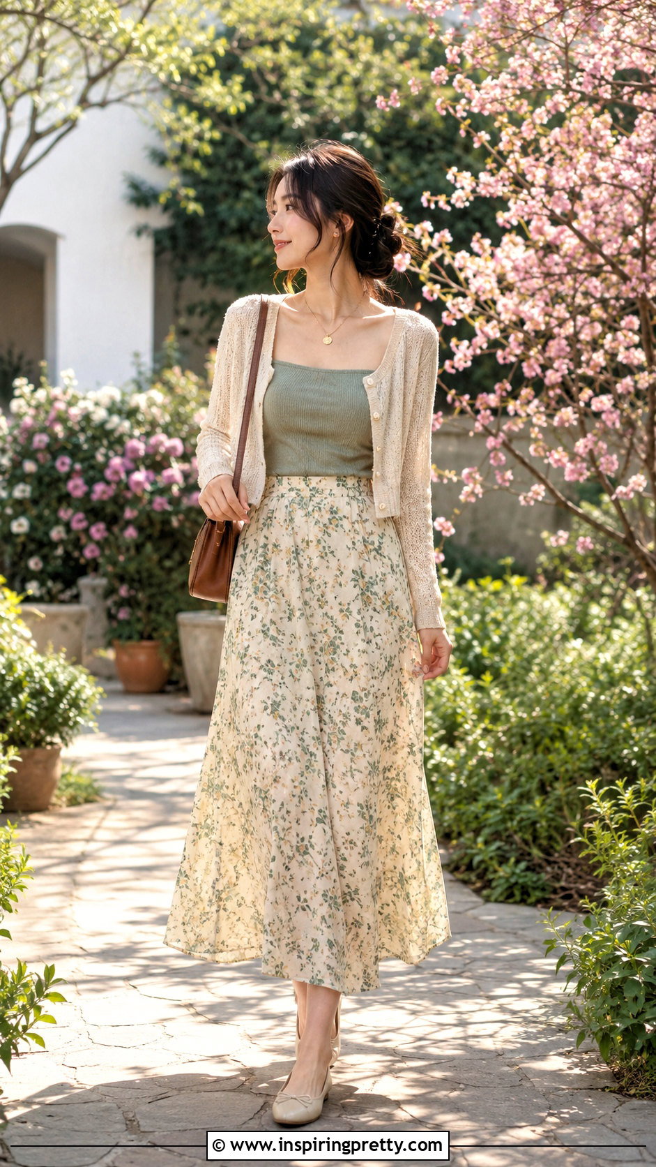 Square Neck Top With Floral Maxi Skirt - 50 tops for skirts ideas