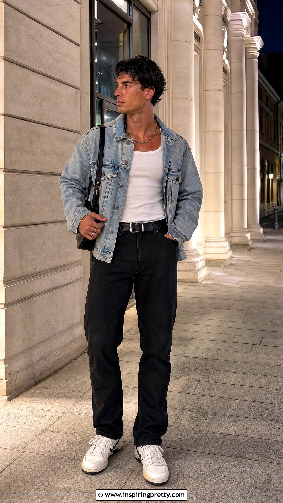 Square Tank Top With Denim Jacket - 25 Square Tank Top Men outfit ideas