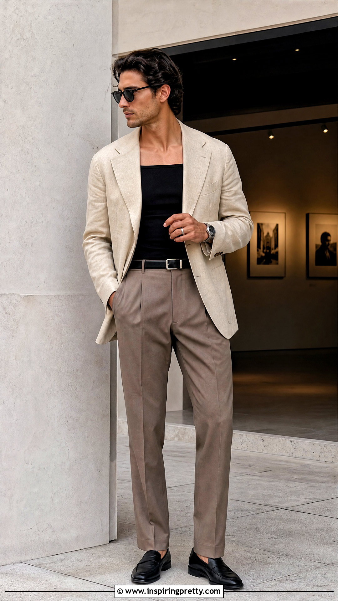 Square Tank Top With Lightweight Blazer - 25 Square Tank Top Men outfit ideas