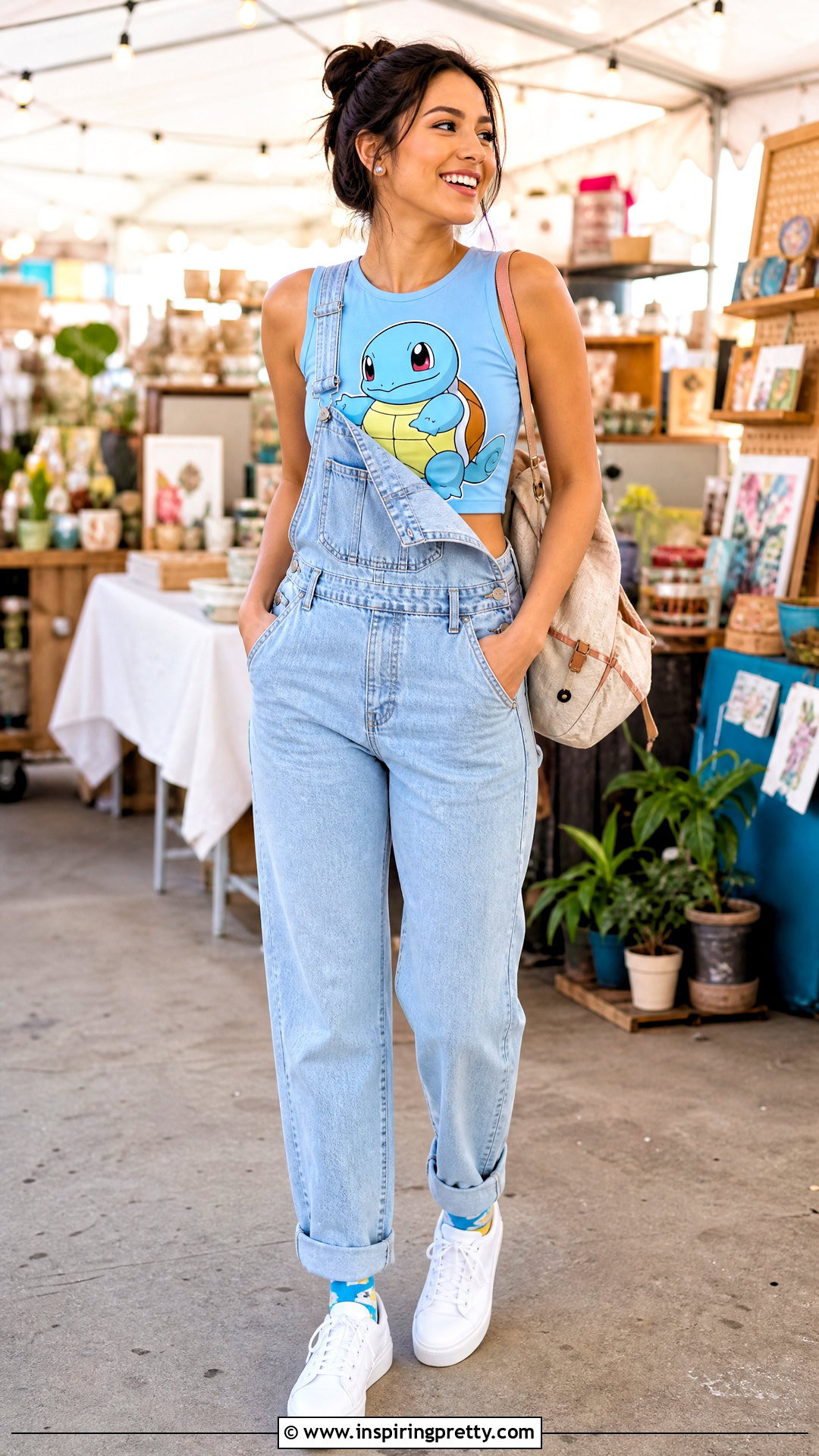 Squirtle Crop Top With Overalls - 20 squirtle crop top outfit ideas