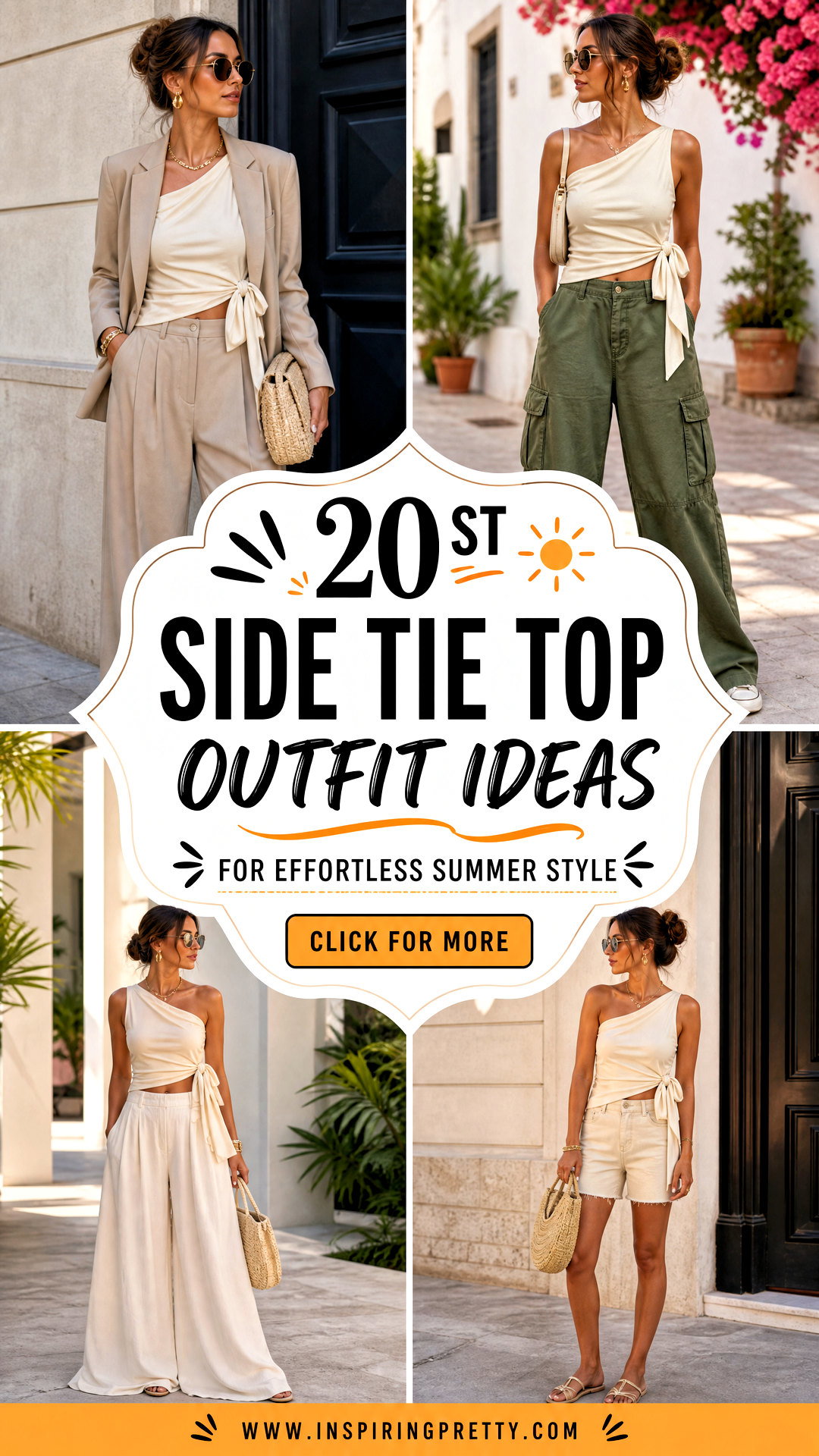 20 St Side Tie Top Outfit Ideas for Effortless Summer Style - 20 St Side Tie Top Outfit Ideas for Effortless Summer Style