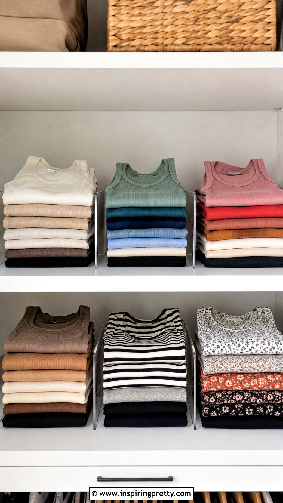Stack Tank Tops In Short Piles - how to store tank tops how to organize (25 ways)