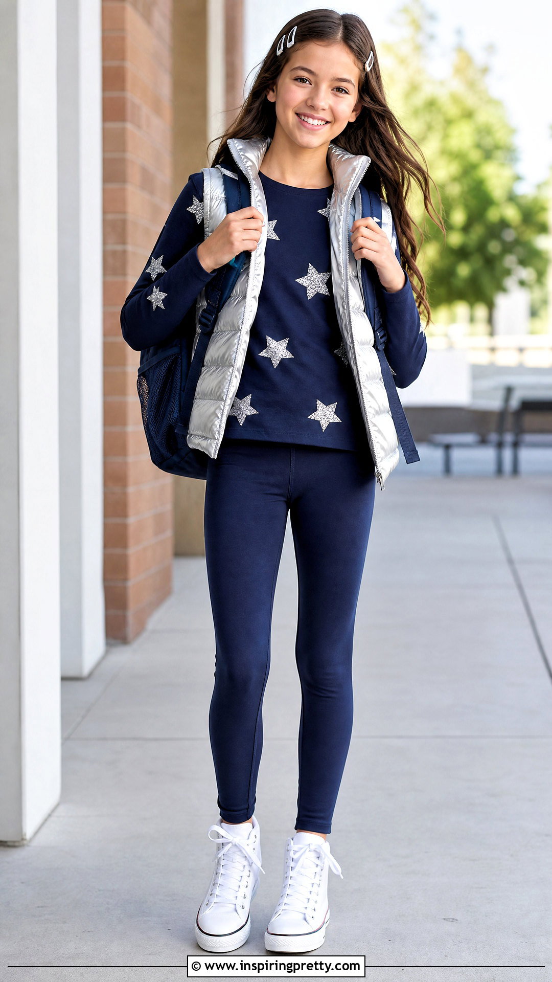 Star Sequin Top With Navy Leggings - 20 sequin tops for girls