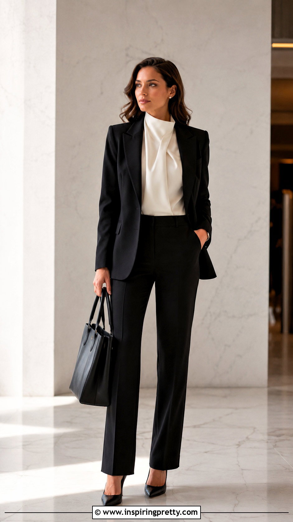 Statement Blouse With Simple Black Suit - 50 corporate tops blouses