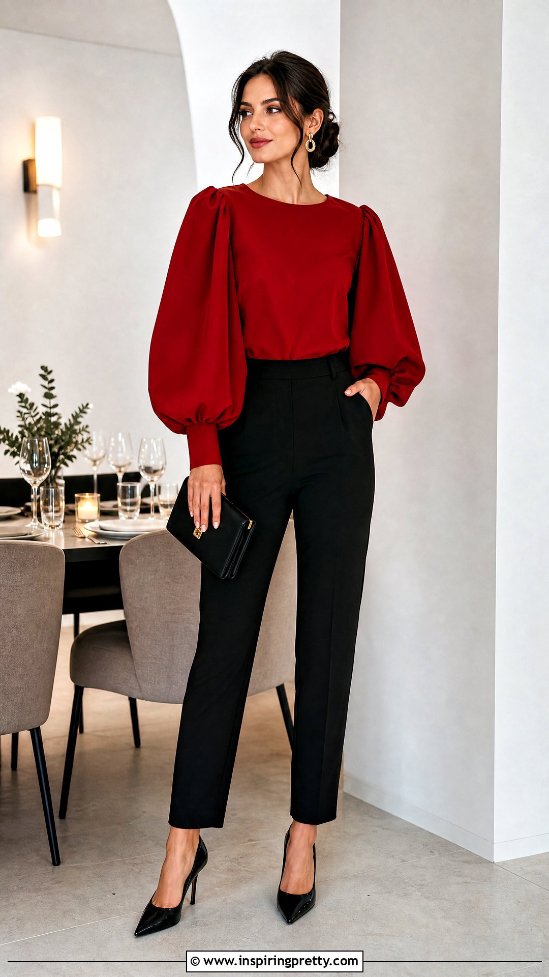 Statement Sleeve Birthday Top With Black Trousers - 50 birthday tops for women