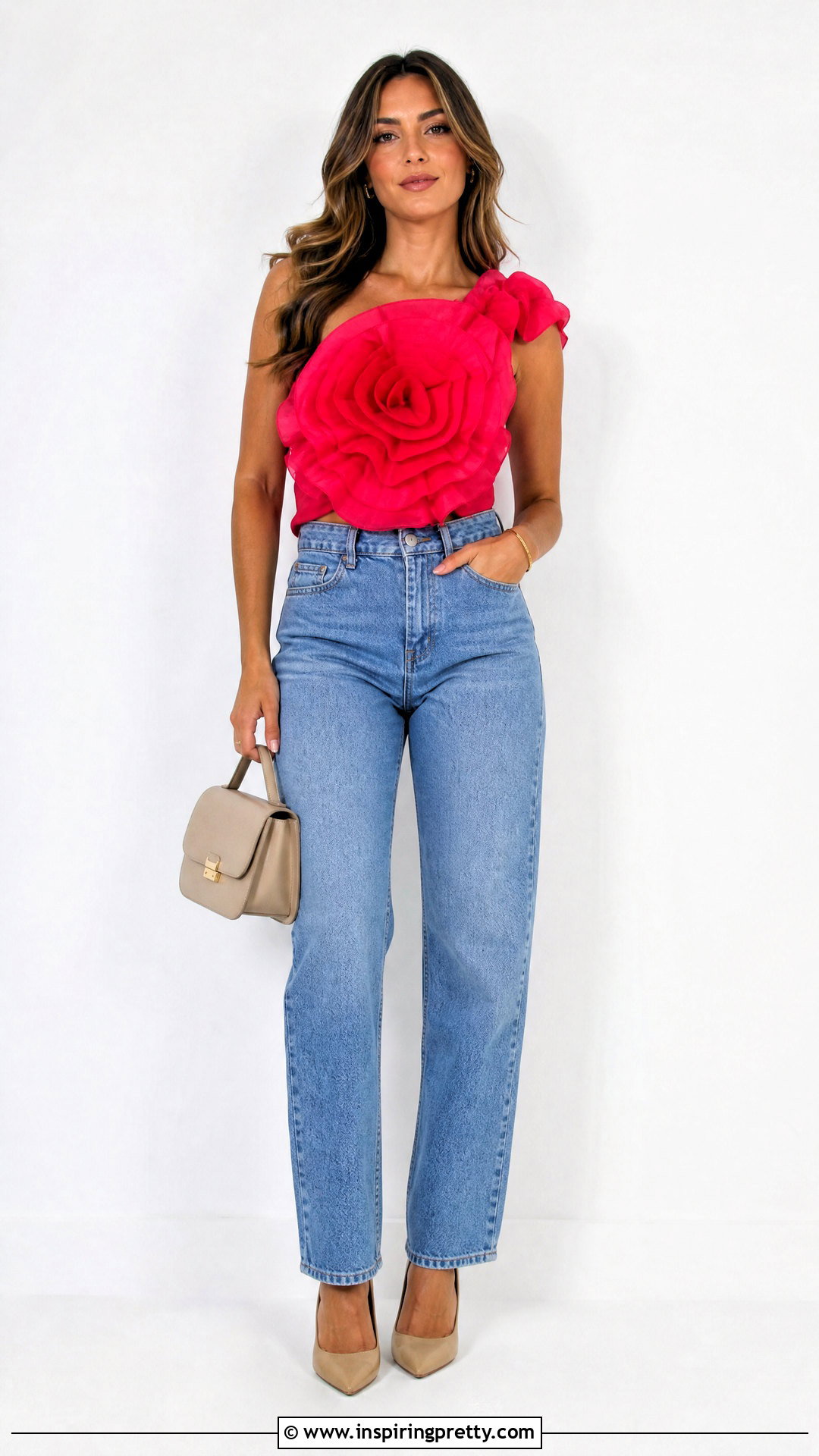 Statement Top And Classic Jeans Confident Pose - 50 Poses In Jeans Top Aesthetic Ideas