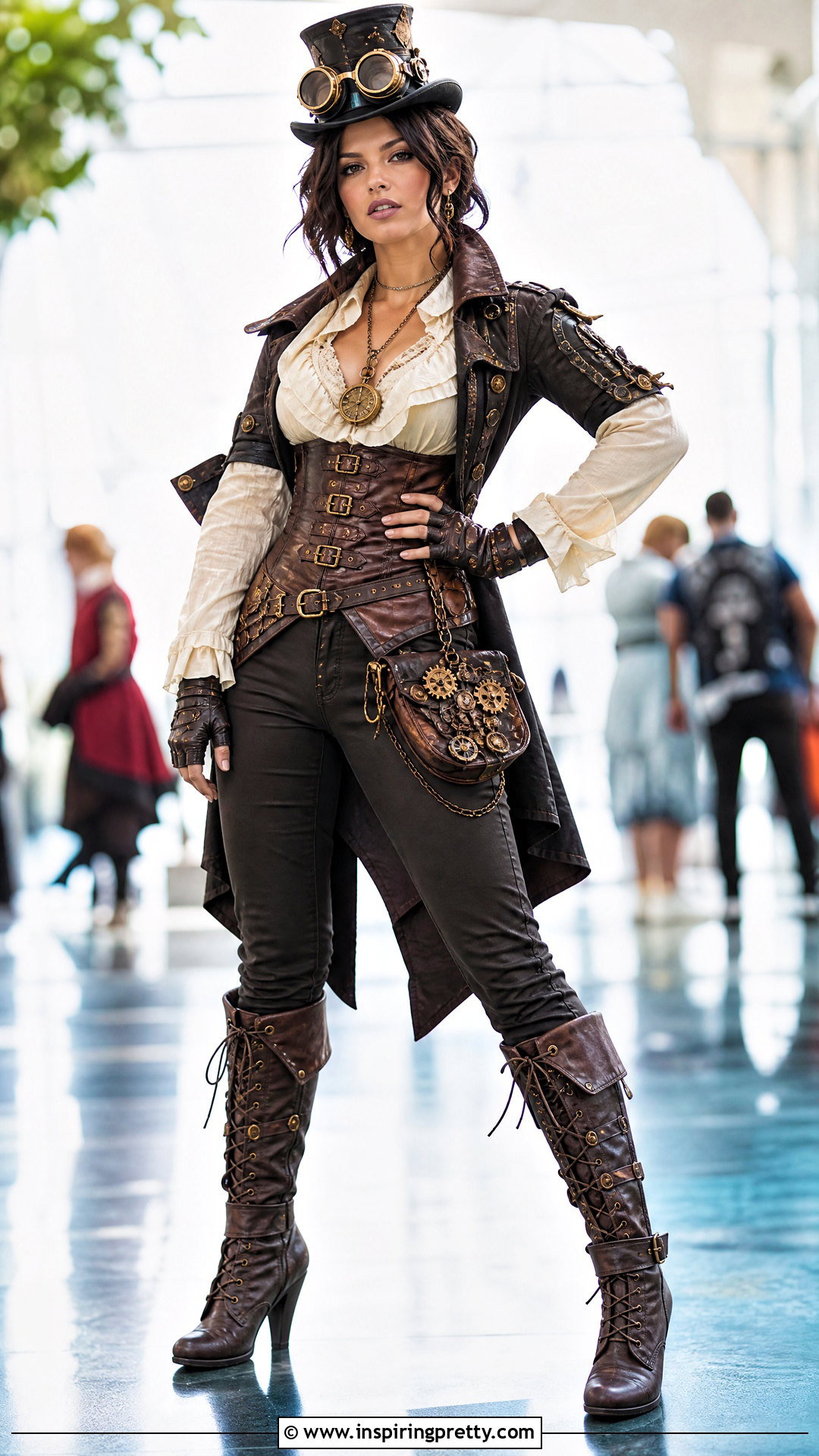 Steampunk Pirate Blouse With Corset And Pants - 25 female pirate top outfit ideas