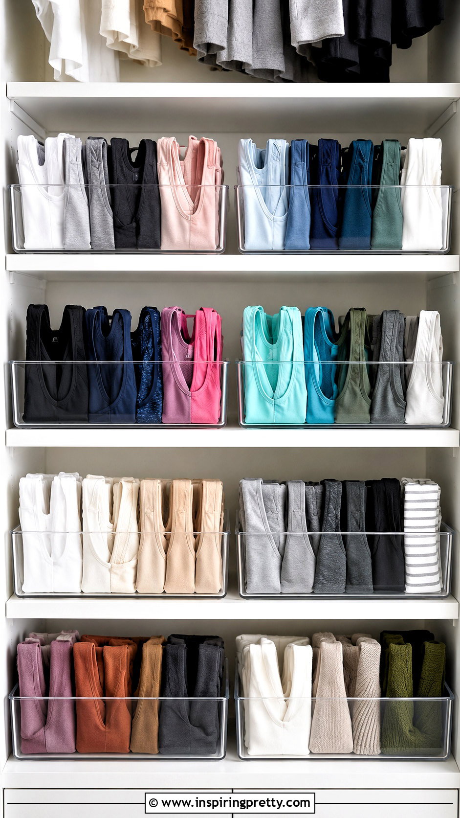Store Tank Tops In Clear Shelf Bins - how to store tank tops how to organize (25 ways)