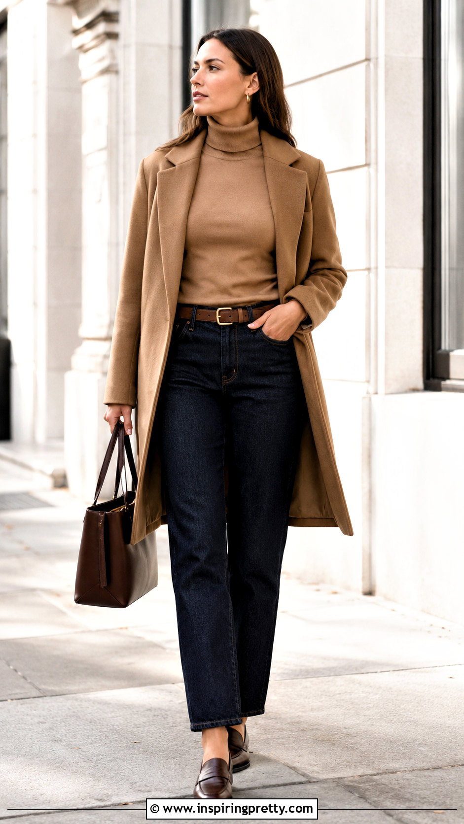 Straight Jeans And Turtleneck Top Outfit - 50 Jeans And Top Outfit ideas