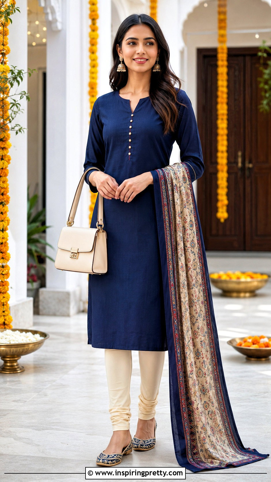 Straight Short Kurti With Churidar Pants - 50 short kurti top outfit ideas