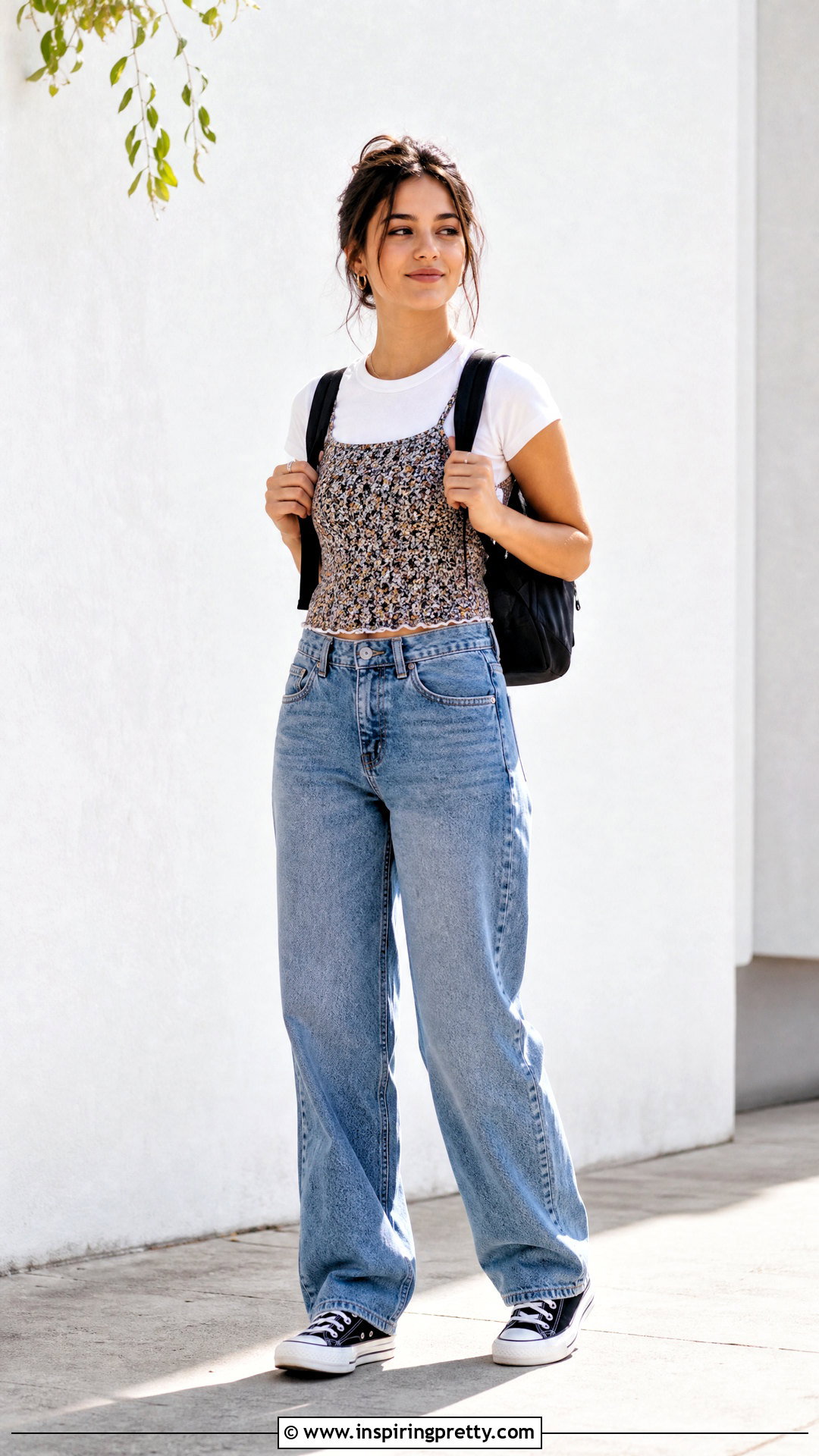 Strap Top Over A Fitted T Shirt - 50 strap top outfit ideas