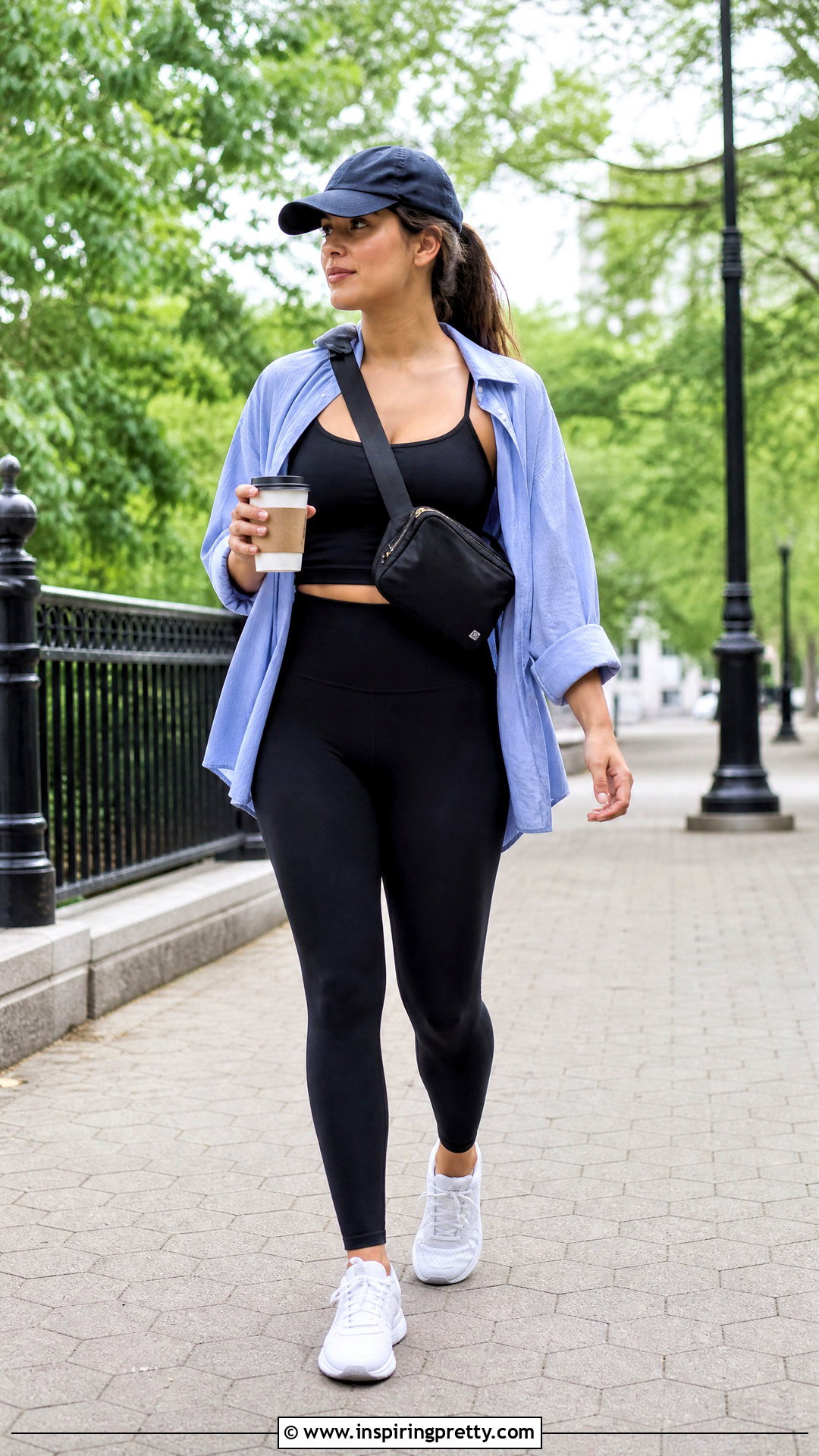 Strap Top With Leggings And Oversized Shirt - 50 strap top outfit ideas