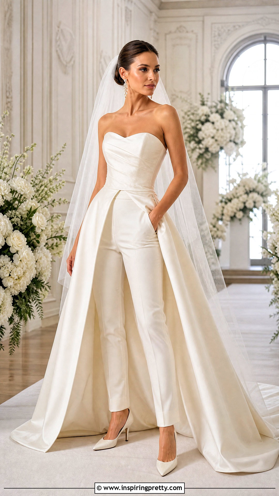 Strapless Bridal Top With Detachable Overskirt And Pants - 20 bridal tops separates