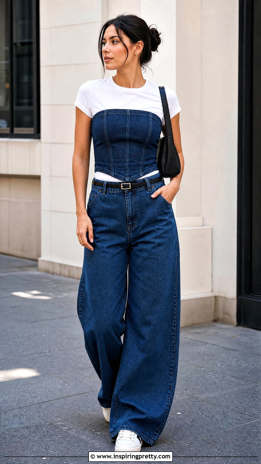 Strapless Crop Top Over White T Shirt Outfit - 25 Crop Top With Top Underneath outfit ideas