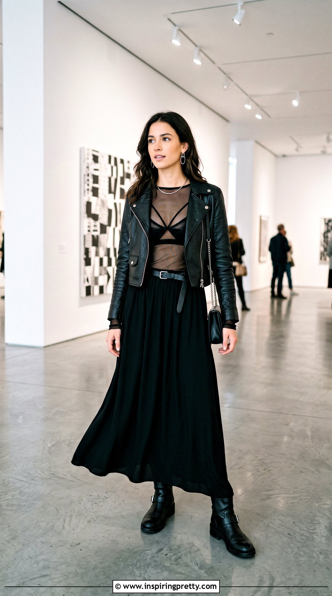 Strappy Bra Top Under A Mesh Long Sleeve Top - 25 strappy bra top outfit ideas