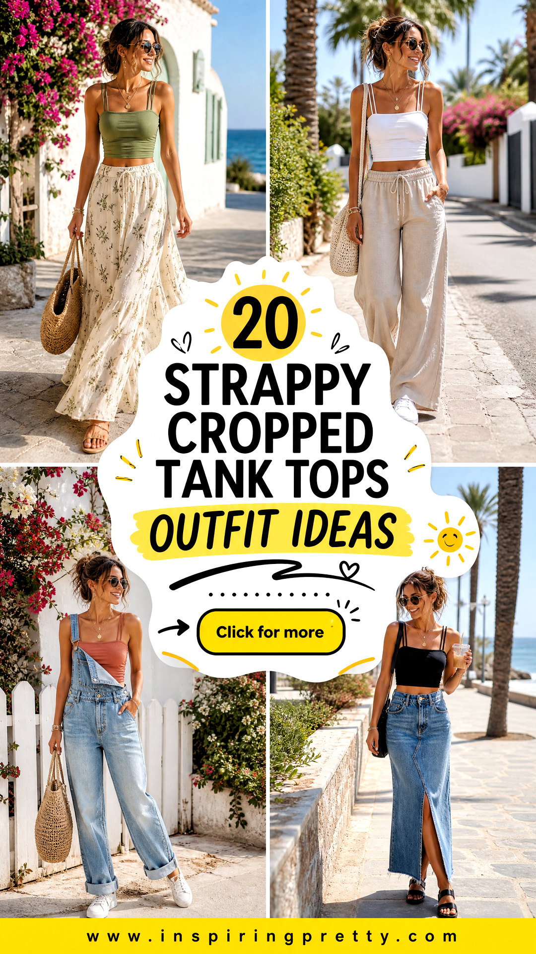 20 Strappy Cropped Tank Tops Outfit Ideas for Summer Days - 20 Strappy Cropped Tank Tops Outfit Ideas for Summer Days