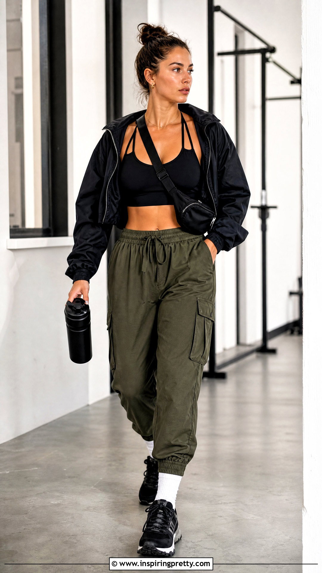 Strappy Gym Top With Cargo Joggers - 20 Strappy Gym Top outfit ideas