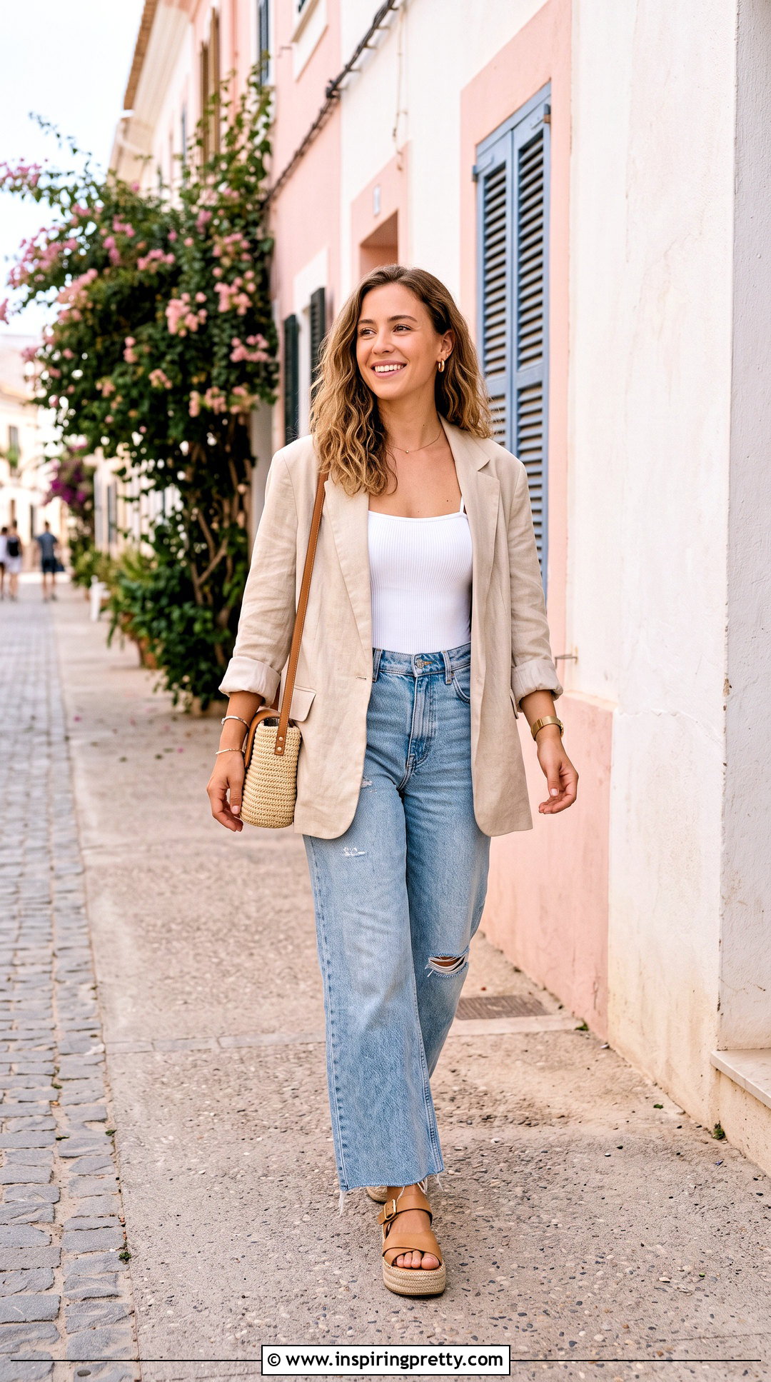 Strappy Swim Top With Wide Leg Jeans - 20 Strappy Swim Top outfit ideas
