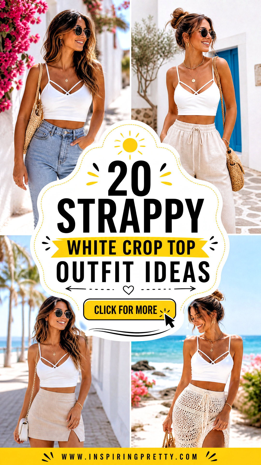 20 Strappy White Crop Top Outfit Ideas for Fresh Summer Style - 20 Strappy White Crop Top Outfit Ideas for Fresh Summer Style