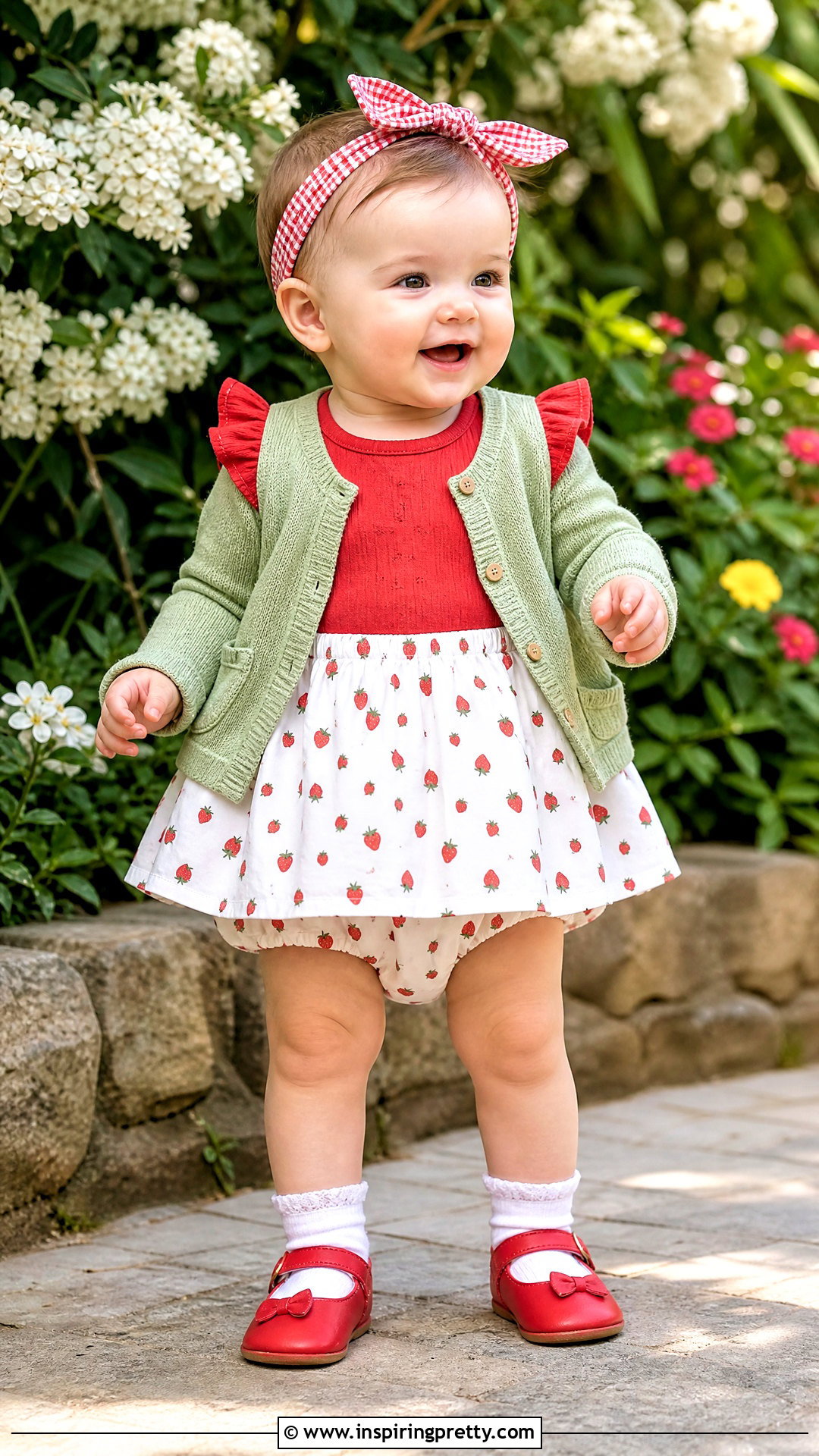 Strawberry Baby Skirt Top Set - 50 baby skirt top designs