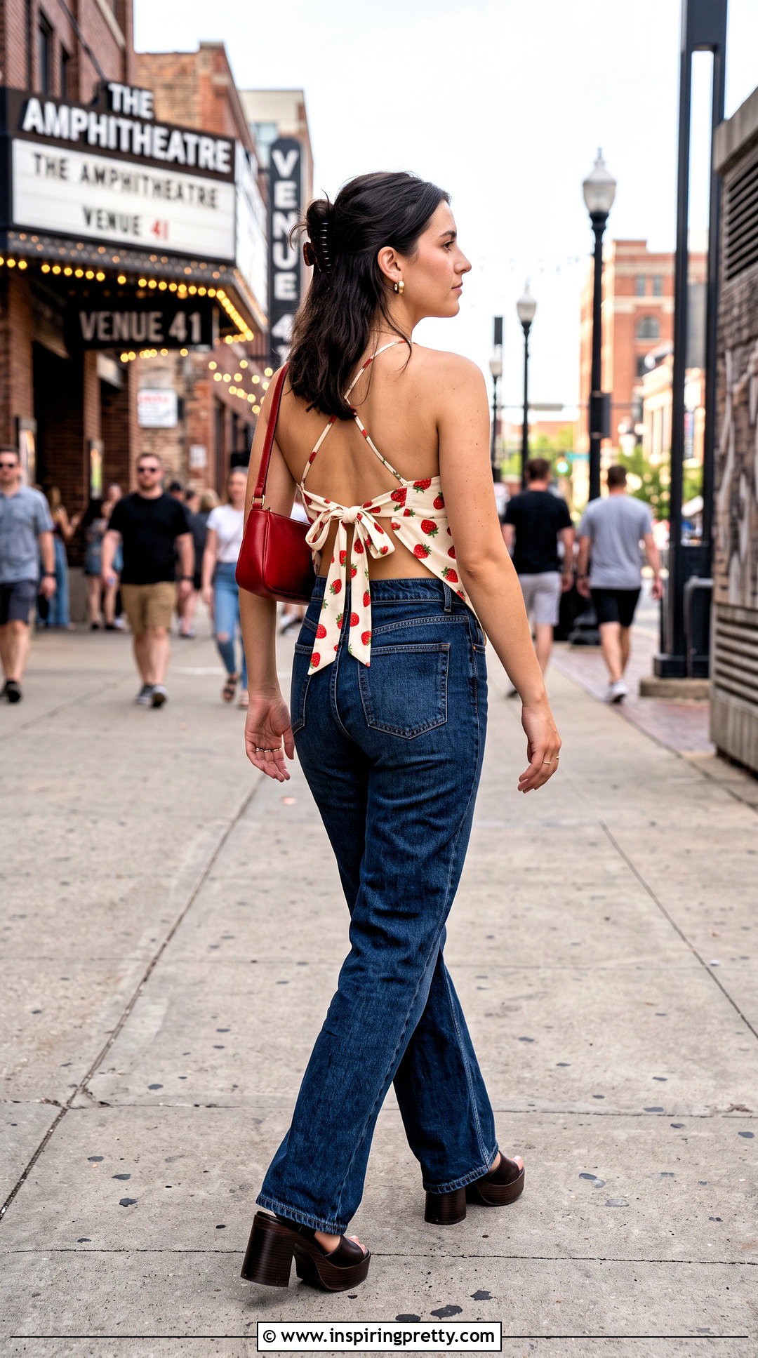 Strawberry Backless Top With Flared Jeans - 20 Urban Outfitters Strawberry Tops