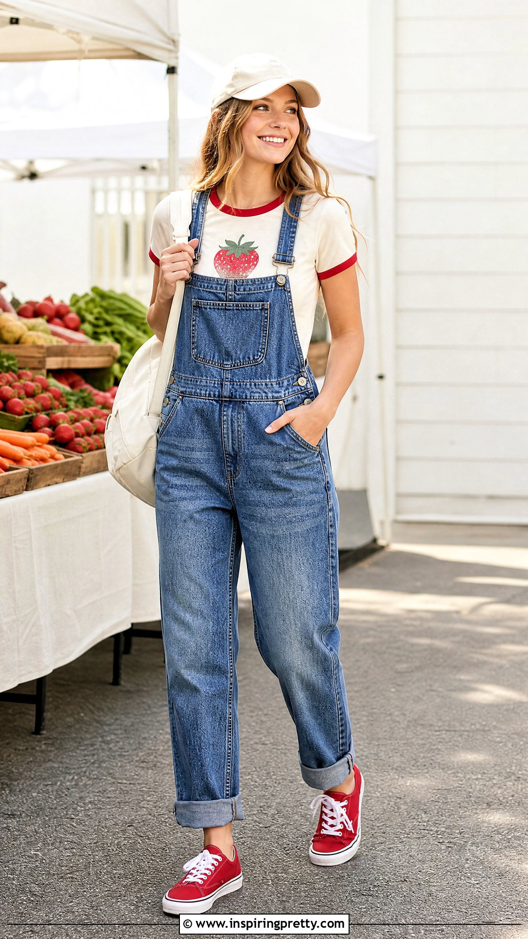Strawberry Ringer Tee With Overalls - 20 Urban Outfitters Strawberry Tops
