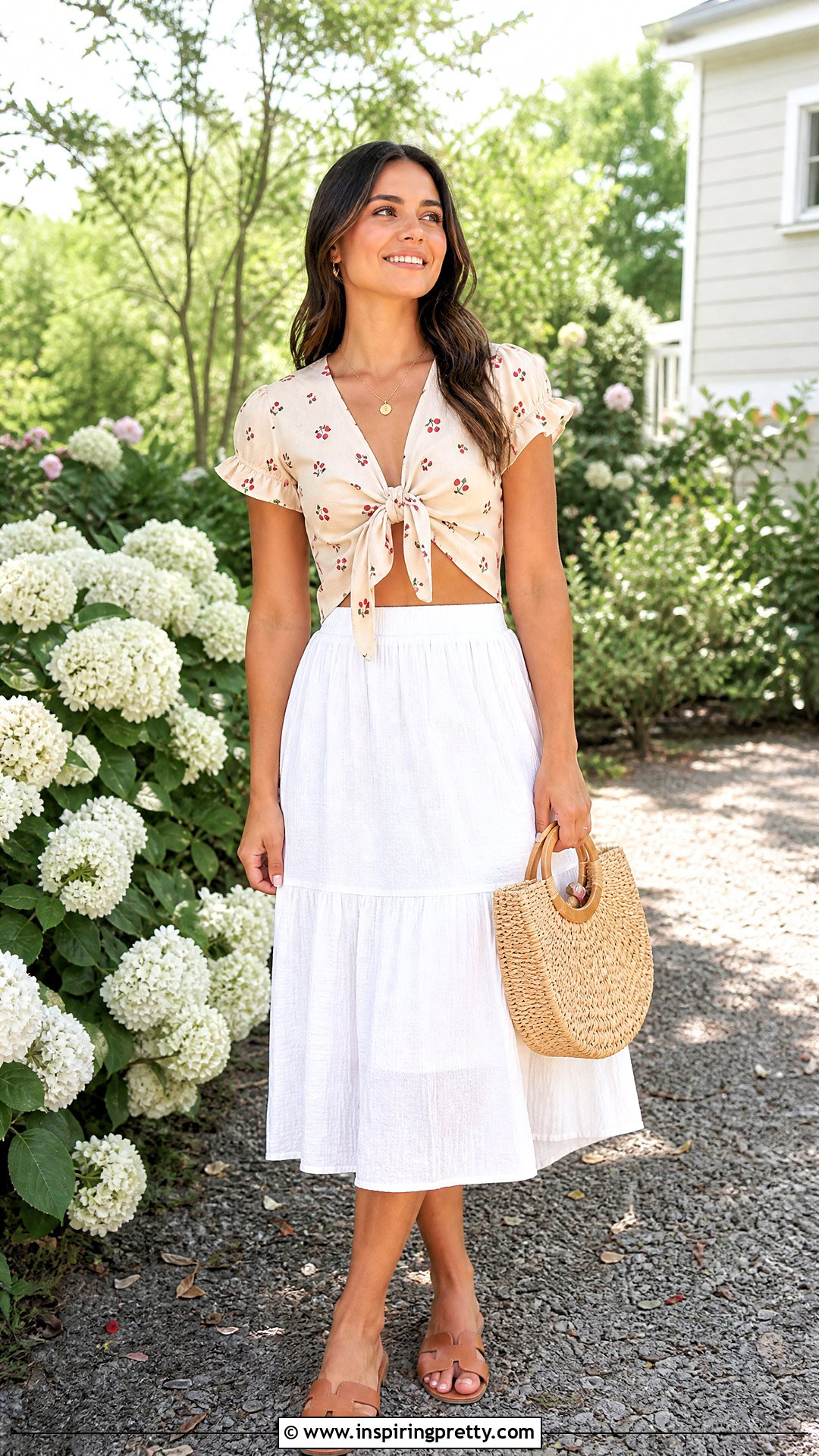 Strawberry Tie Front Top With White Skirt - 20 Urban Outfitters Strawberry Tops
