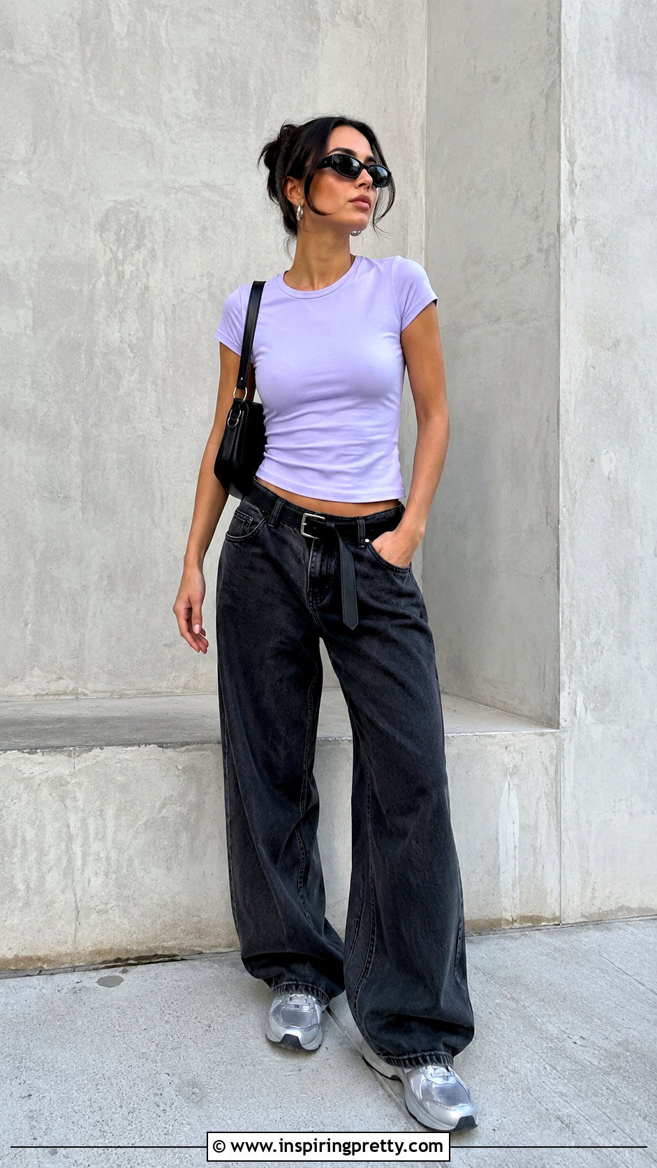 Streetwear Society Lilac Tee With Dark Denim - 20 Streetwear Society Tops outfit ideas