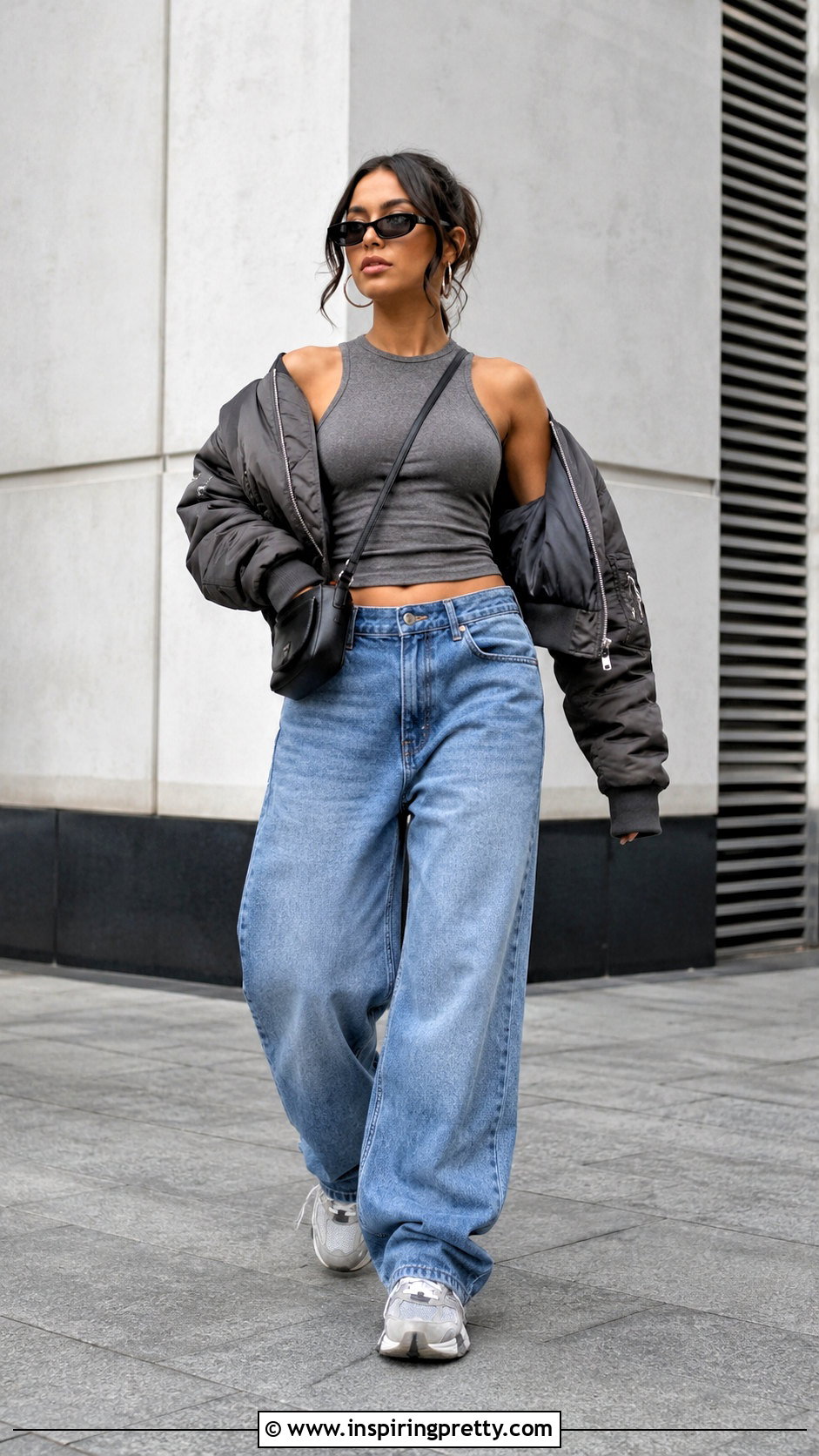 Streetwear Tank Top With Oversized Jeans - 50 tank top aesthetic ideas