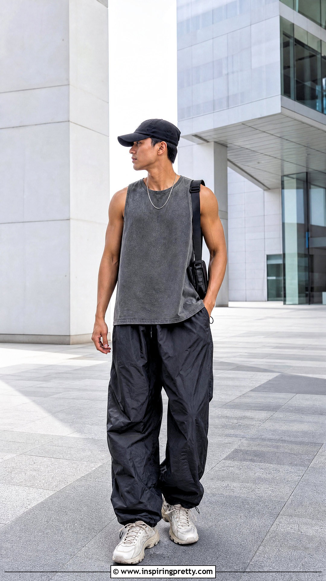 Streetwear Tank Top With Parachute Pants - 50 tank tops for men