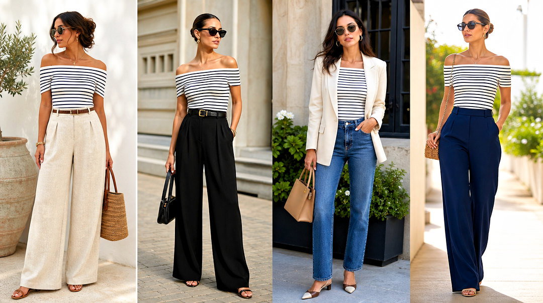 20 Striped Bardot Top Outfit Ideas for Chic Summer Style