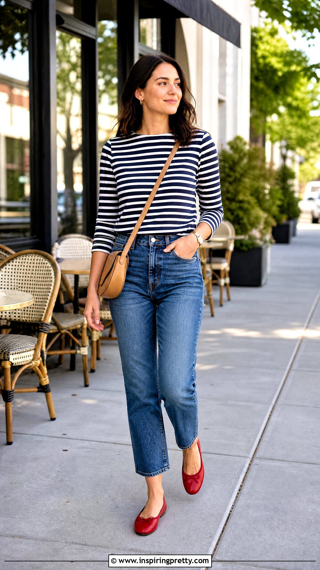Striped Boatneck Top With Cropped Jeans - 50 top stricken ideas