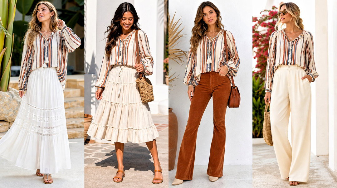 20 Striped Boho Top Outfit Ideas for Free-Spirited Style