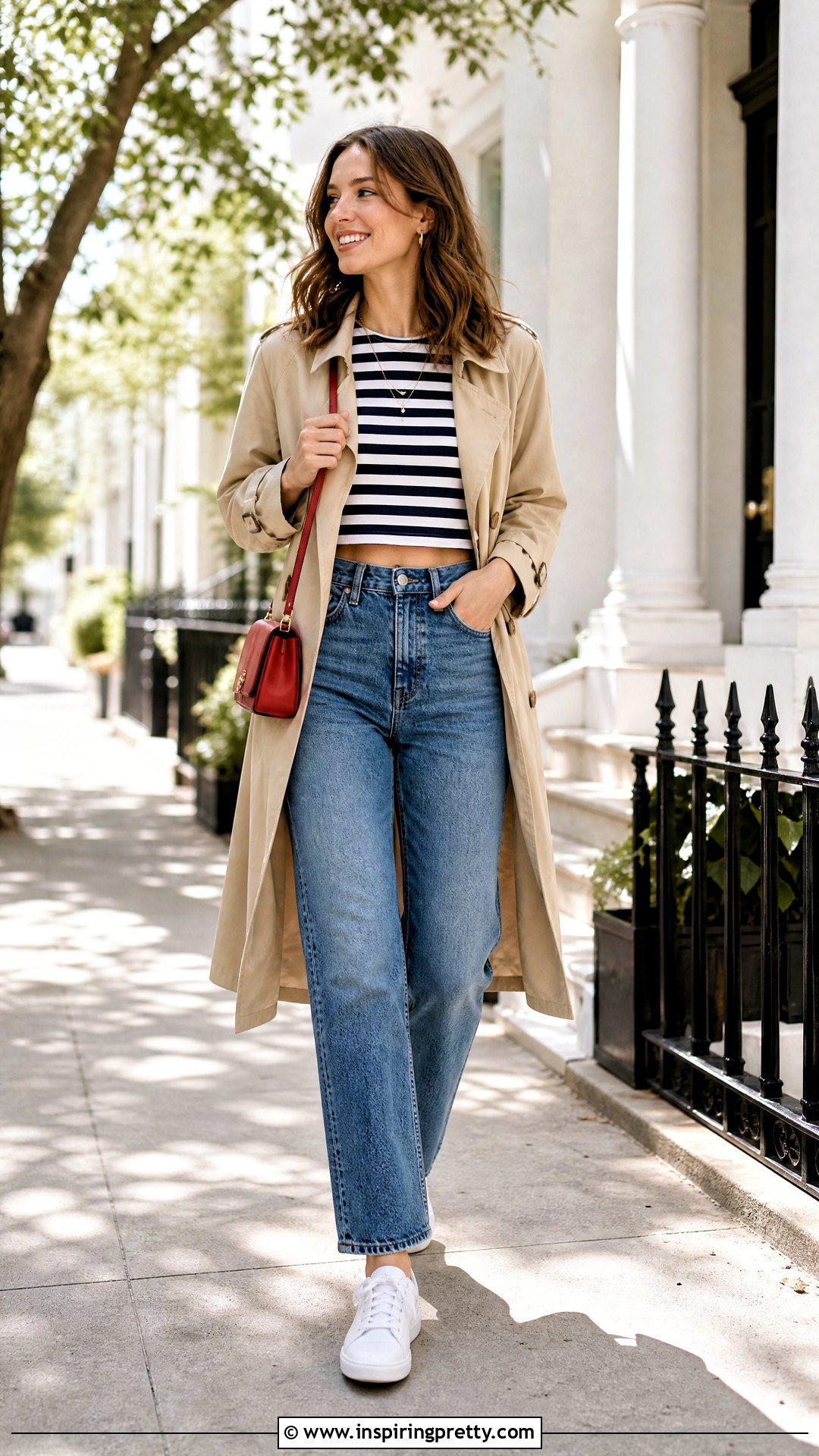 Striped Crop Top And Blue Jeans - 20 womens crop top and jeans