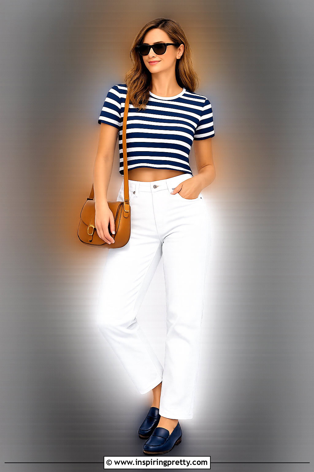 Striped Crop Top PNG With White Jeans - 20 Crop Top Transparent Png Ideas