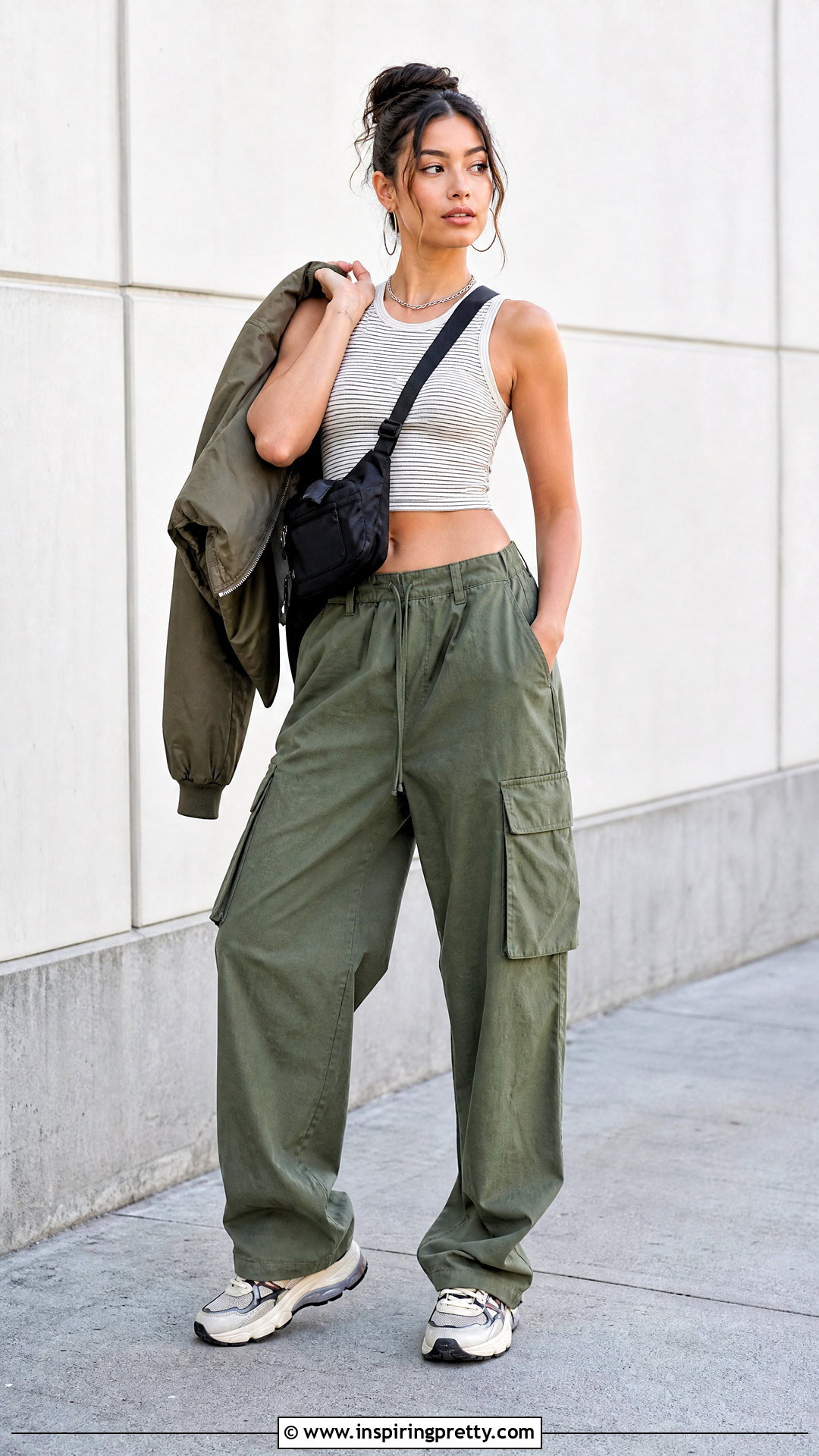 Striped Crop Top With Cargo Pants - 20 90s striped crop top outfit ideas