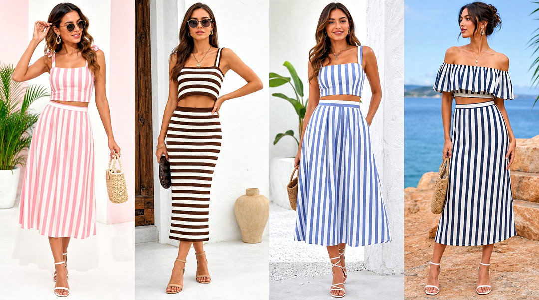 20 Striped Crop Top and Skirt Sets for Effortless Summer Style