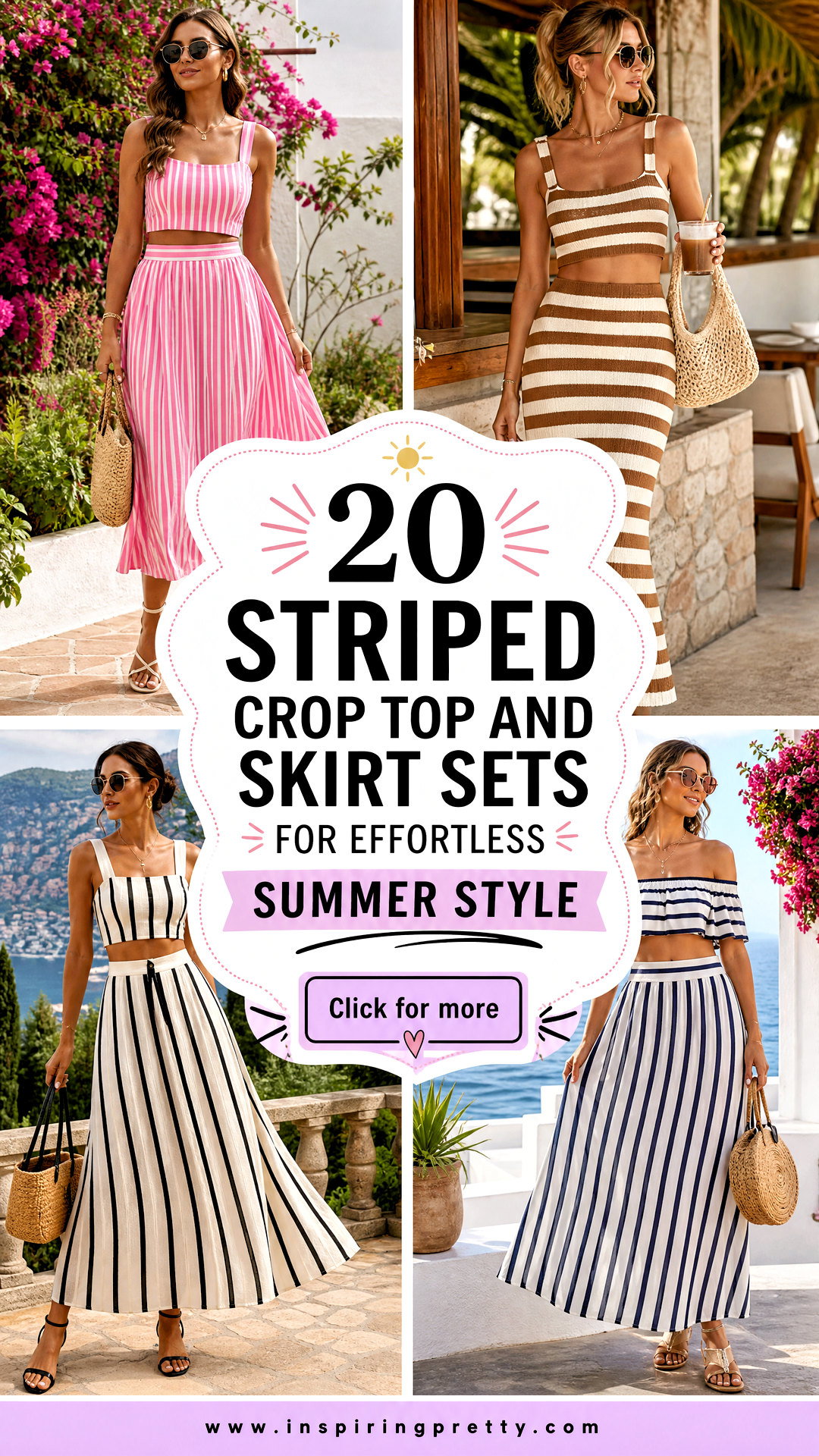 20 Striped Crop Top and Skirt Sets for Effortless Summer Style - 20 Striped Crop Top and Skirt Sets for Effortless Summer Style