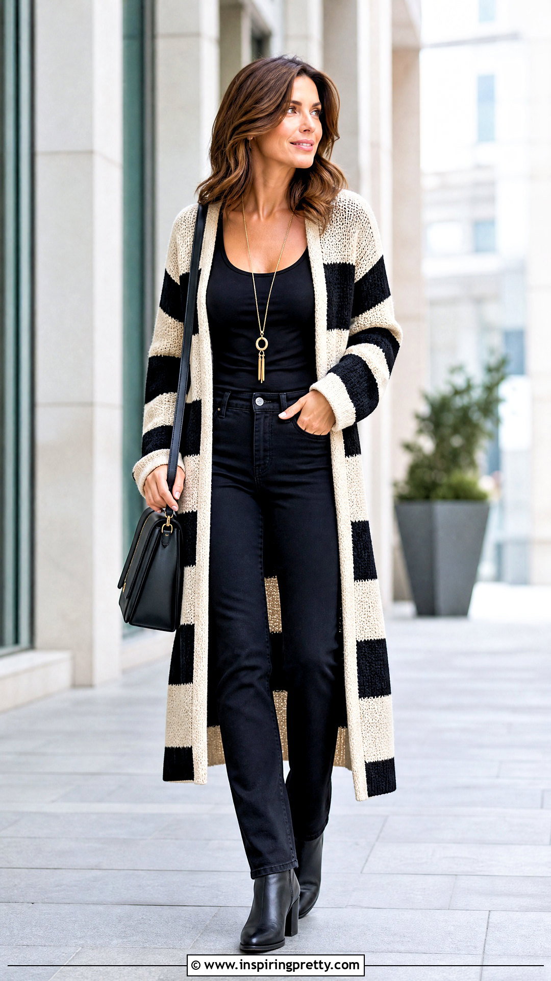 Striped Duster Cardigan With Jeans - 50 top stricken ideas