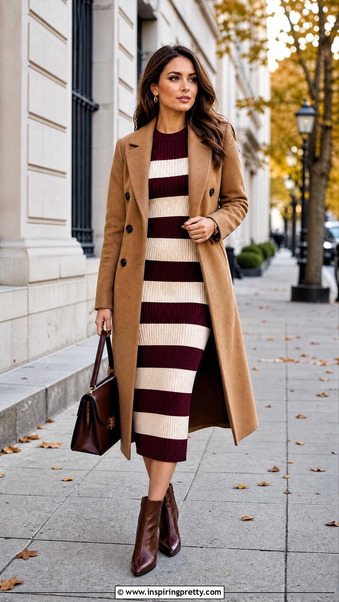 Striped Knit Dress With Ankle Boots - 50 top stricken ideas
