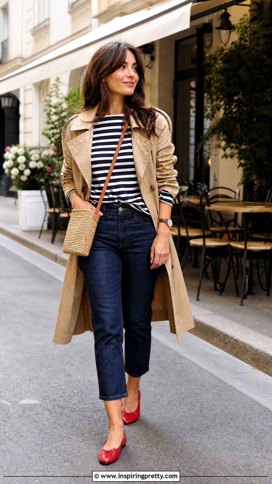 Striped Long Sleeve Top And Cropped Jeans Outfit - 50 top styles