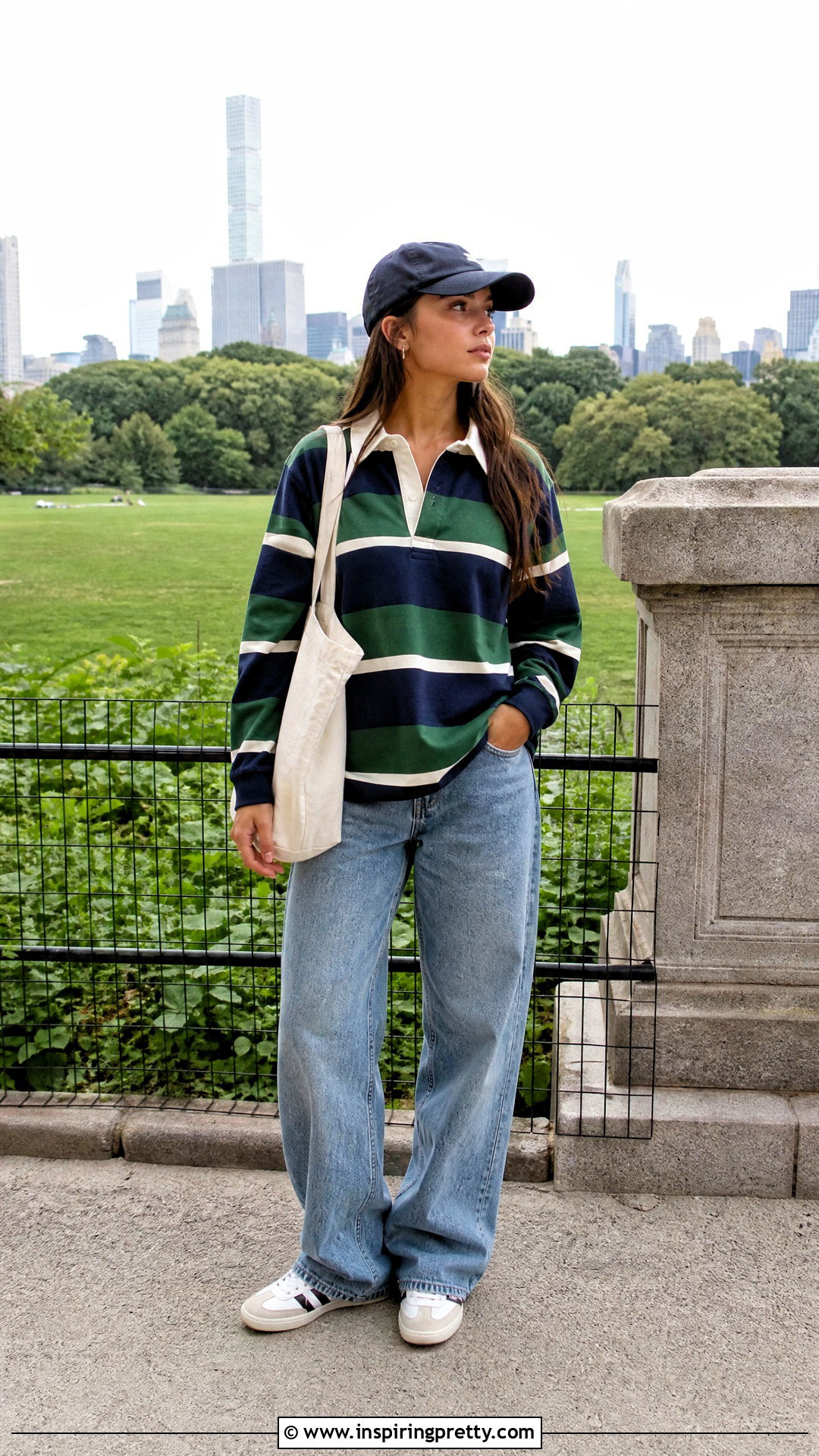 Striped Rugby Shirt And Loose Jeans - 20 Striped Top And Jeans Styles