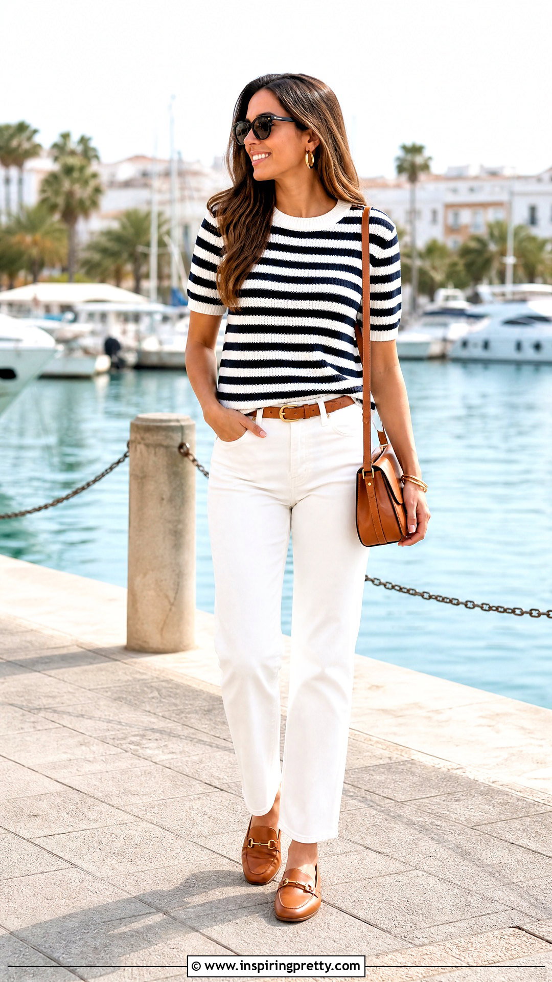 Striped Shirt And White Jeans Outfit - 50 top outfits for women