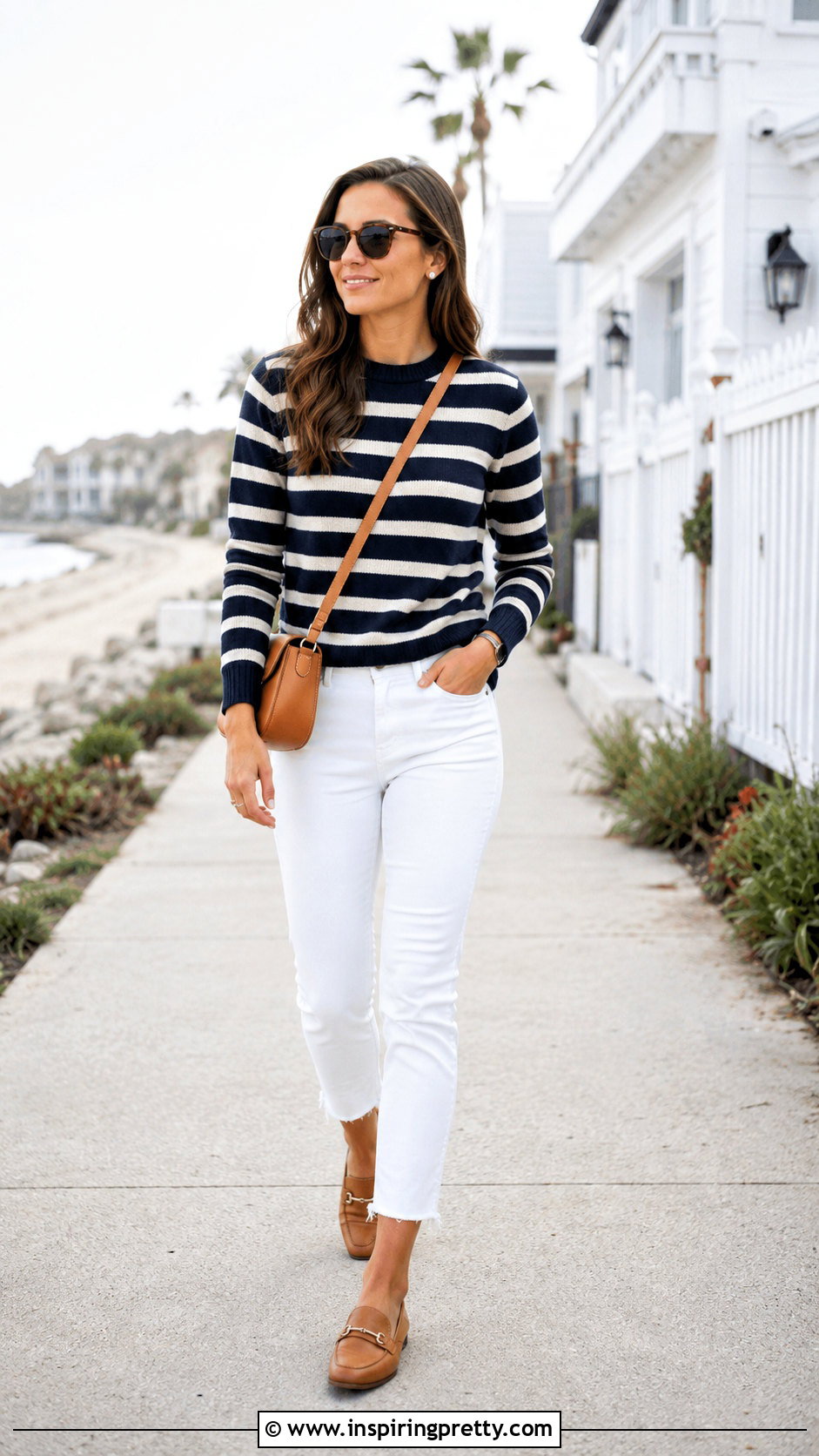 Striped Sweater And White Jeans Outfit - 50 top ideas