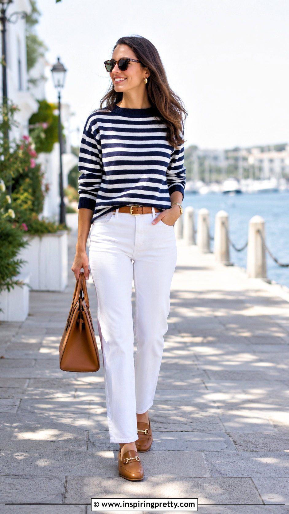 Striped Sweater With White Jeans - 20 sweater tops for ladies